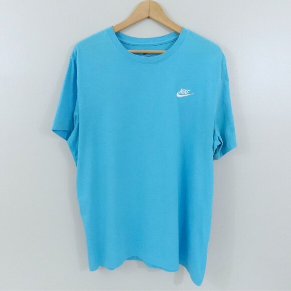 Nike Other - Nike Tee Large Light Blue Crewneck T-Shirt Embroidered Swoosh Logo Size L